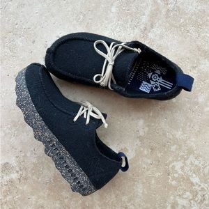 Asportuguesas (by Fly London) black wool cork sole shoes, size 37